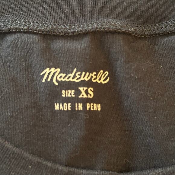 Madewell Black Knot Front Cotton Short Sleeve Tshirt Top XS - Picture 5 of 6
